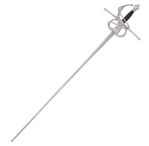 The Hanwei 1032B-GT Eddie Floyd Renaissance Rapier is a smaller fencing sword, featuring a Schlager blade for use in reenactments and renaissance-style tournaments.